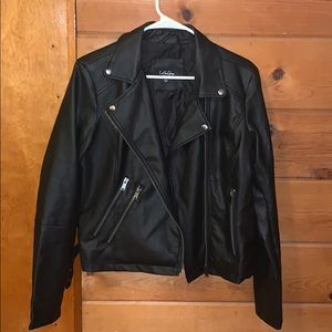 Black leather jacket